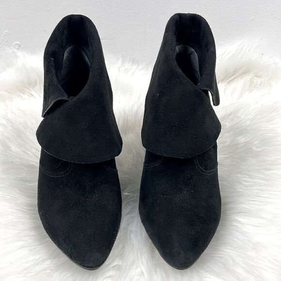 VIA SPIGA black suede ankle heel booties 7M - Picture 4 of 10